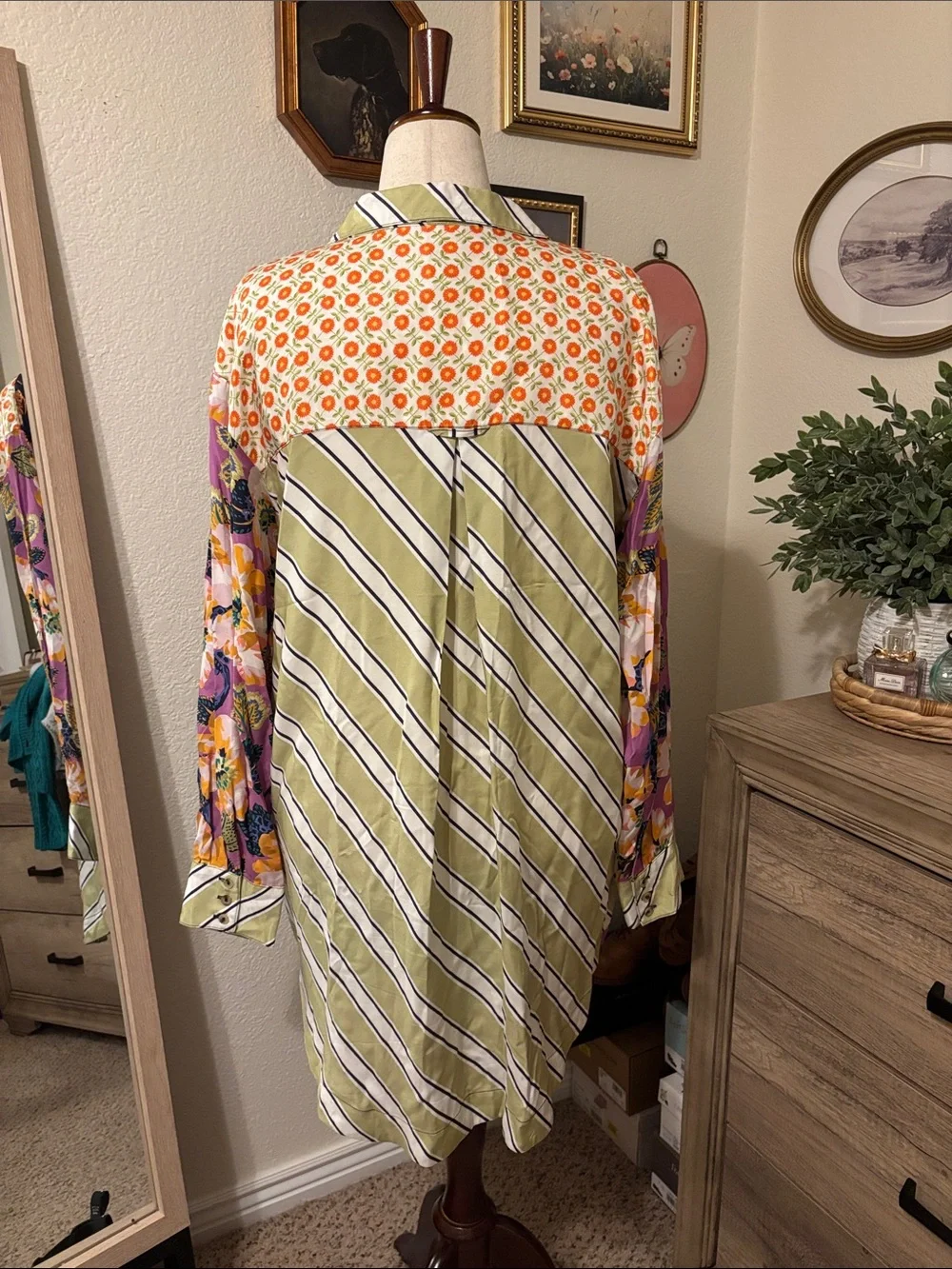 Anthropologie Maeve The Soren Long Sleeve Shirtdress-Mixed Print- Size XL - Picture 7 of 10